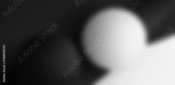 Fototapeta Two bold circles sit on a clean monochrome gradient with soft abstract noise texture in a minimalist digital composition