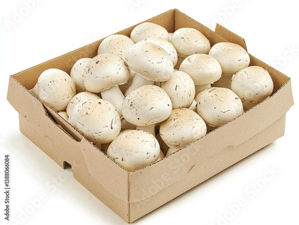 Fototapeta A pile of fresh white mushrooms, arranged in an endless pattern. The mushrooms have smooth skin and are neatly arranged on top of each other.