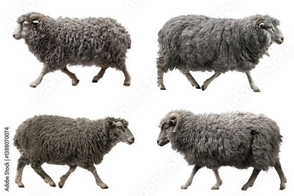 Obraz Curly Gray Gotland Sheep Portrait