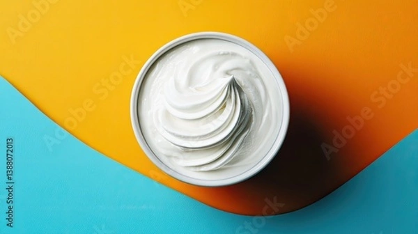 Fototapeta Isolated bowl of organic Greek yogurt with a smooth, silky texture, perfect for branding.