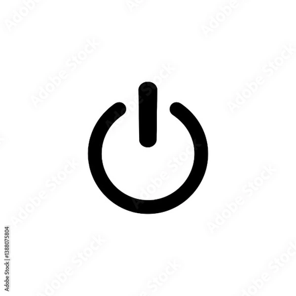 Fototapeta Power button icon – minimalist start or shutdown symbol