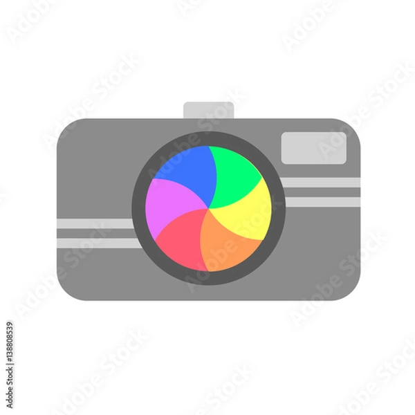 Obraz Rainbow camera isolated vector sign (LGBT emblem)