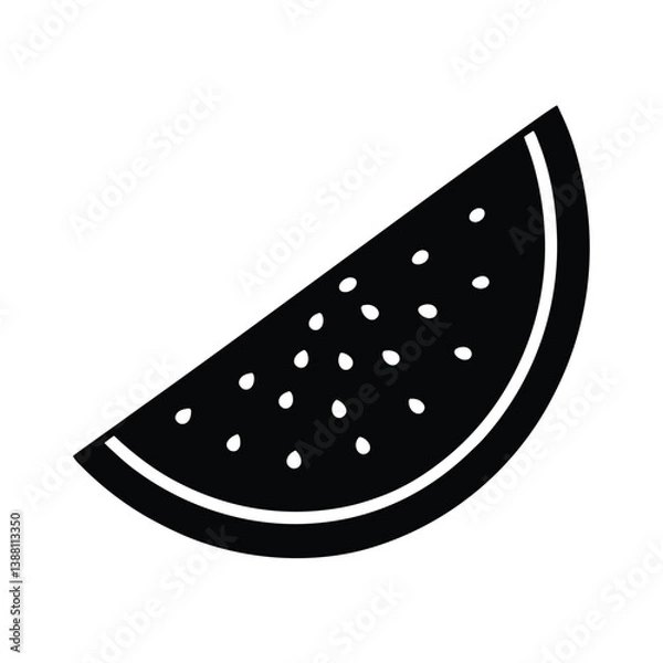 Fototapeta Watermelon slice Isolated With White Background