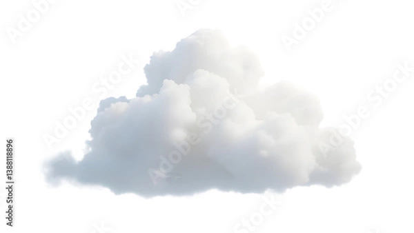 Fototapeta Peaceful White Cloud with Subtle Shading and Fluffy Texture