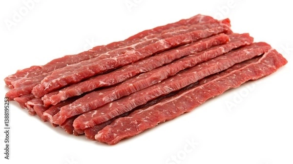 Obraz Sliced Beef Strips with Raw Meat.