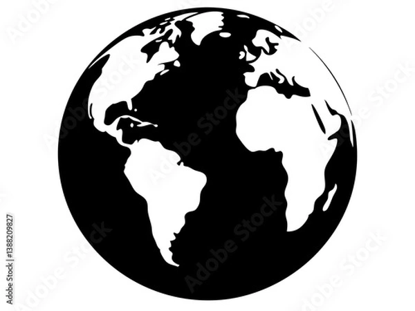 Fototapeta Globe Silhouette Vector Design, Globe SVG, Globe Icon