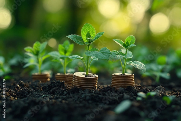 Fototapeta Nurturing growth with the power of investment