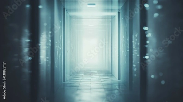 Fototapeta Empty Hallway Perspective: A Modern Architecture Corridor