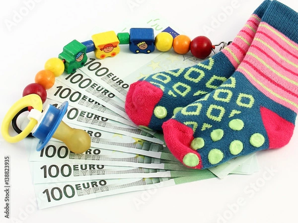 Obraz Kindergeld, Schnuller, Socken