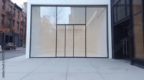 Obraz Modern storefront with large glass windows