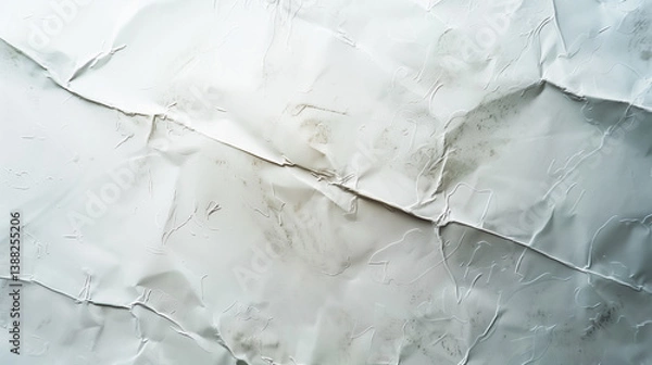 Fototapeta A conceptual minimalist visual of a blank white page with faint handwritten text fading into the background. Subtle lighting and clean composition evoke emotional silence, introspection, and editorial