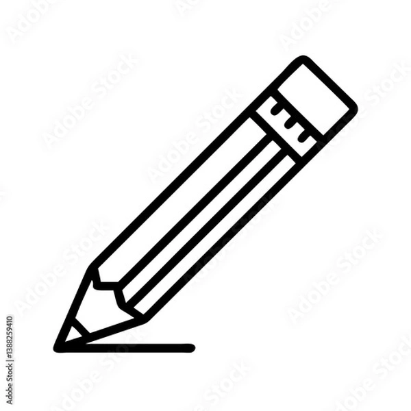 Fototapeta Pencil icons symbolize creativity and artistic expression. Essential for drawing, writing, and educational themes, these designs reflect the art of communication through simple tools.