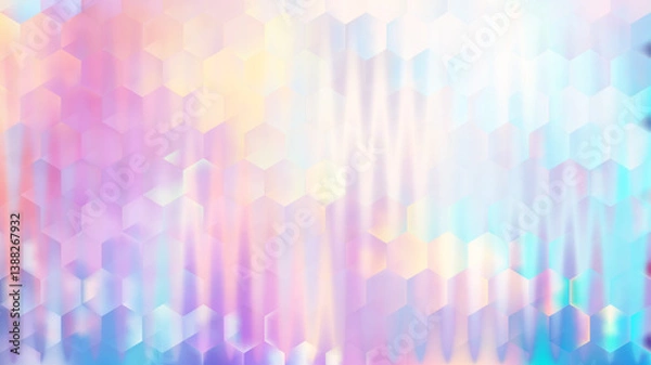 Fototapeta Soft pastel abstract background with 3D hexagonal pattern