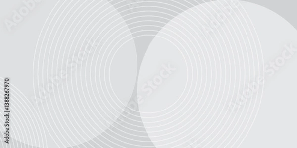 Fototapeta White geometric abstract background overlap layer on bright space with lines effect decoration. Modern graphic design element circles