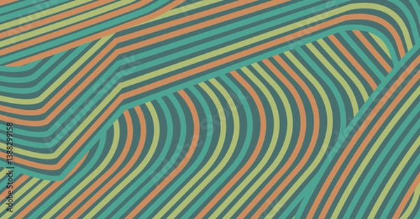 Fototapeta Abstract colored background textured irregular wave striped lines. seamless geometric pattern design for certificates, invitations, textiles, apparel, covers, banners and more.