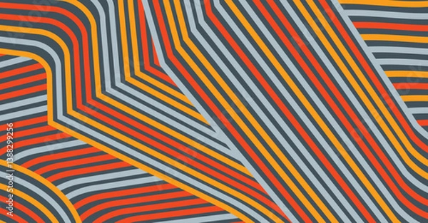 Fototapeta Abstract colored background textured irregular wave striped lines. seamless geometric pattern design for certificates, invitations, textiles, apparel, covers, banners and more.