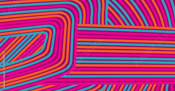Fototapeta Abstract colored background textured irregular wave striped lines. seamless geometric pattern design for certificates, invitations, textiles, apparel, covers, banners and more.