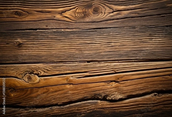 Fototapeta A close up of a wooden wall with knots.