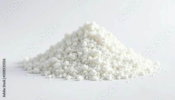 Obraz Pile of white granulated sugar on white background, macro, carbohydrate, crystal