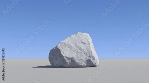 Fototapeta Solitary white rock against a clear sky