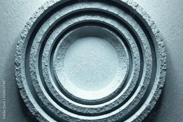 Fototapeta Subtle grayscale gradient forming concentric circles, monochrome, optical