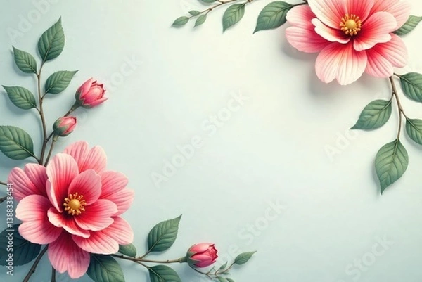 Obraz Subtle repeating floral motif on a soft textured background , floral, textile