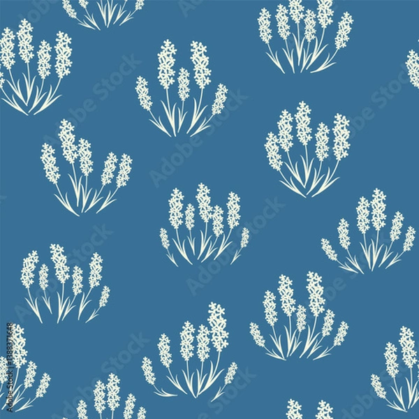 Obraz Bicolor contour silhouette seamless pattern with flowers and leaves. Abstract floral spring, summer pastel pattern