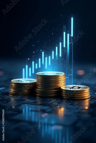 Obraz coins and chart