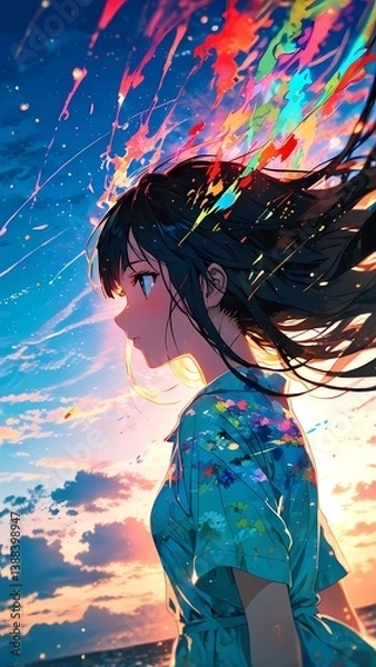 Obraz anime wallpaper, AI