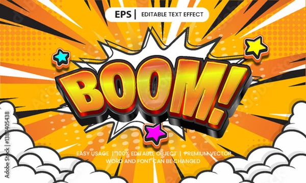 Obraz Retro Editable text effect comic style Premium vector