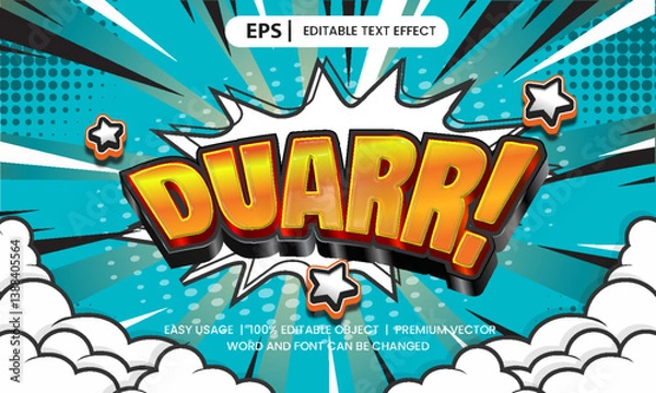 Fototapeta Retro Editable text effect comic style Premium vector