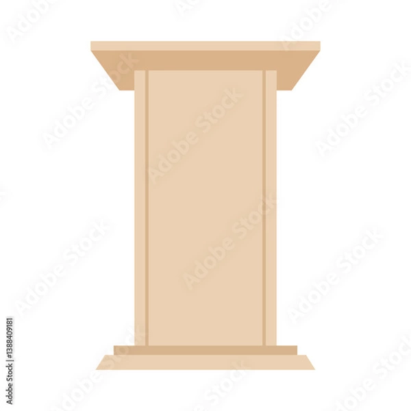 Obraz Classic wooden podium, lectern or rostrum icon from the front for public speaking in vector