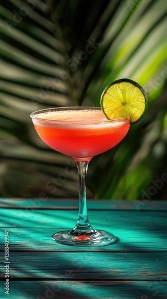 Obraz Tropical elegance a refreshing summer cocktail experience