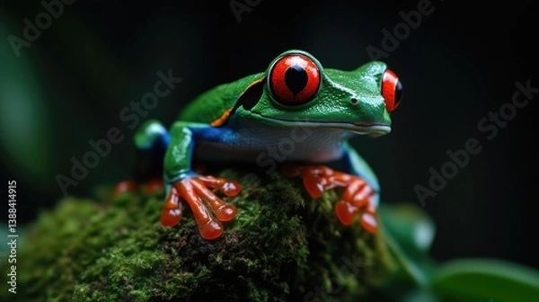 Fototapeta Vibrant red-eyed tree frog