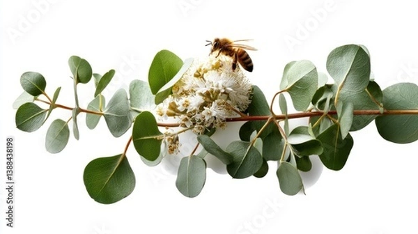 Obraz Generic Eucalyptus Sprig Perspective Isolation Bee