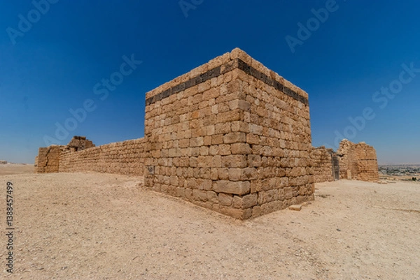 Fototapeta View of Qasr al-Hallabat fort, Jordan