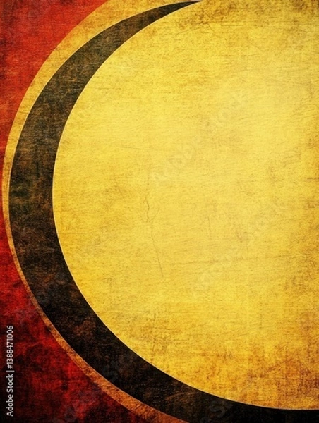 Fototapeta Abstract Crescent Shape Design on Distressed Backdrop