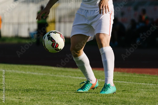 Fototapeta Left back receiving ball