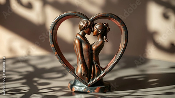 Obraz couple inside a heart for valentine's day