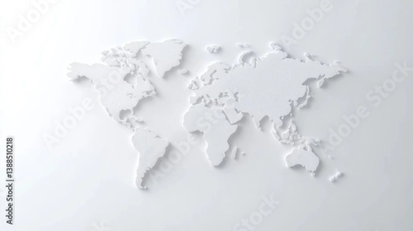 Obraz Simple white world map graphic