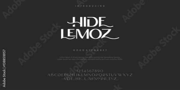 Obraz Hide Lemoz alphabet font. typography font and with numbers. vector illustration