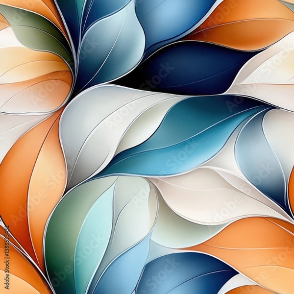 Fototapeta Seamless pattern of colorful leaves creates vibrant and dynamic design that captivates eye and enhances any space