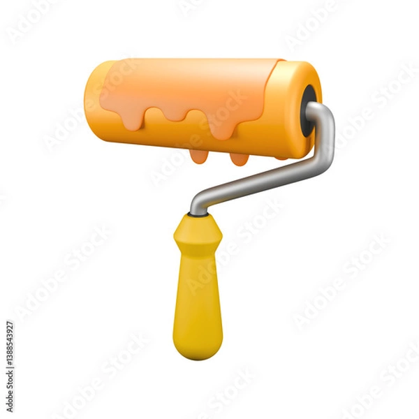 Obraz Isometric Orange Paint Roller Tool