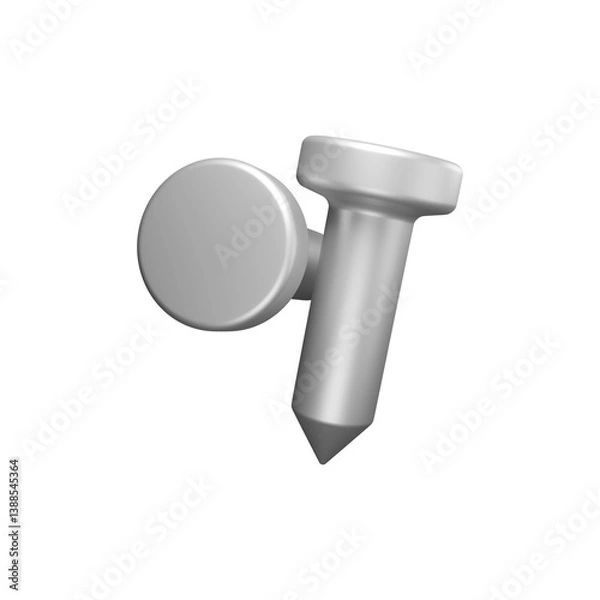 Obraz Crossed Silver Nails 3D Icon