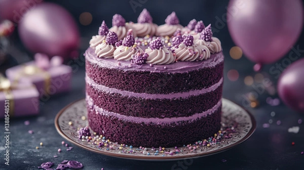 Obraz Elegant Purple Cake #32