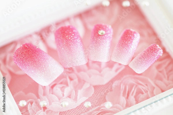 Obraz ネイルチップ　ピンクグラデーション