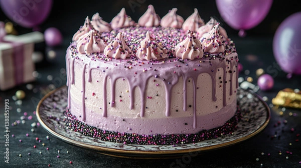 Obraz Elegant Purple Cake #8