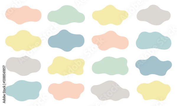 Fototapeta 流体シェイプ　フレーム　セット　イラスト　ベクター　バリエーション　飾り　枠　ふにゃふにゃ　囲み