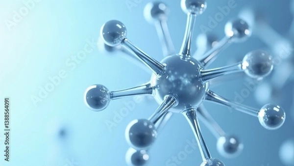Fototapeta Abstract Molecule Structure On Blue Background