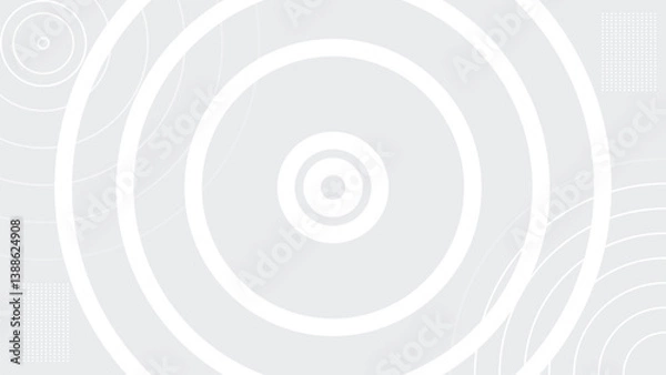 Obraz This image features a soft, light gray background with multiple layers of concentric white circles.
